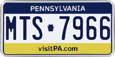 PA license plate MTS7966