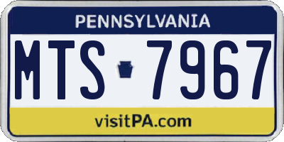 PA license plate MTS7967