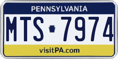 PA license plate MTS7974