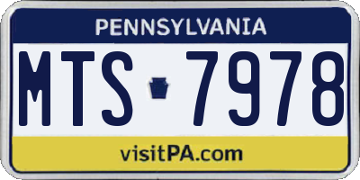 PA license plate MTS7978