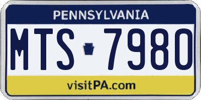 PA license plate MTS7980