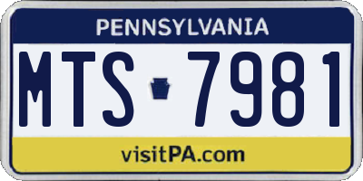 PA license plate MTS7981