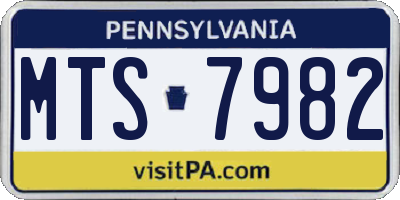 PA license plate MTS7982