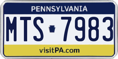 PA license plate MTS7983
