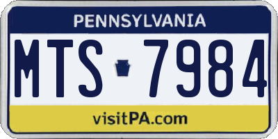 PA license plate MTS7984