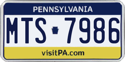 PA license plate MTS7986