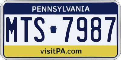 PA license plate MTS7987