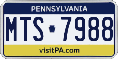 PA license plate MTS7988