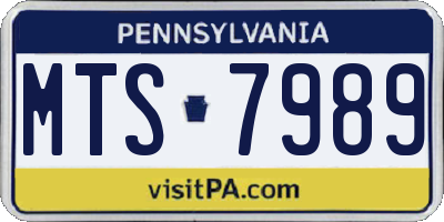 PA license plate MTS7989
