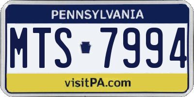 PA license plate MTS7994
