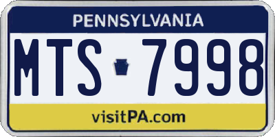 PA license plate MTS7998