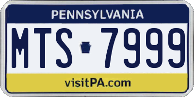 PA license plate MTS7999