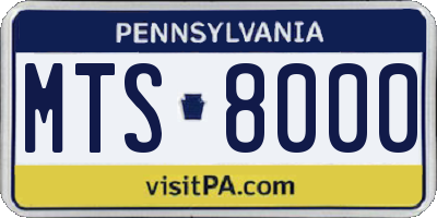 PA license plate MTS8000