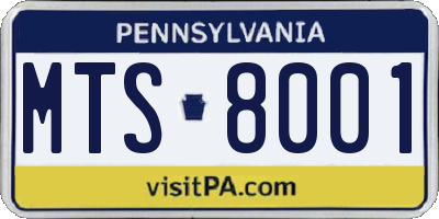 PA license plate MTS8001