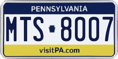 PA license plate MTS8007