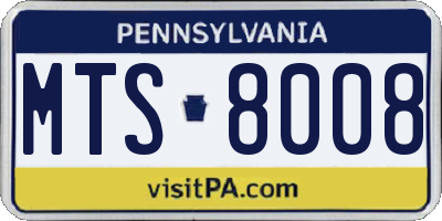 PA license plate MTS8008