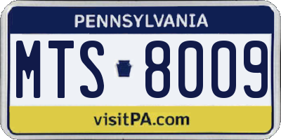 PA license plate MTS8009