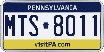 PA license plate MTS8011