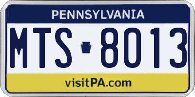 PA license plate MTS8013