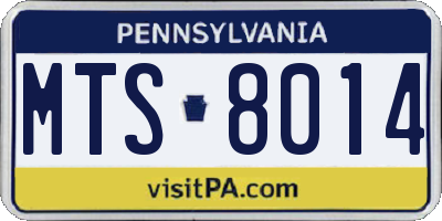 PA license plate MTS8014