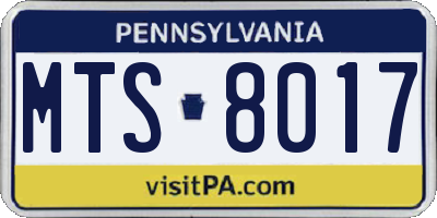 PA license plate MTS8017