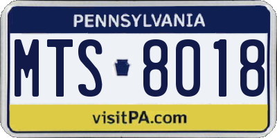PA license plate MTS8018