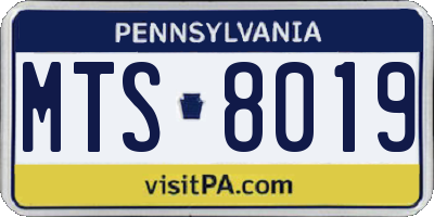 PA license plate MTS8019