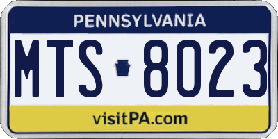 PA license plate MTS8023