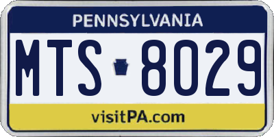 PA license plate MTS8029