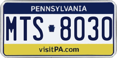 PA license plate MTS8030