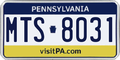 PA license plate MTS8031