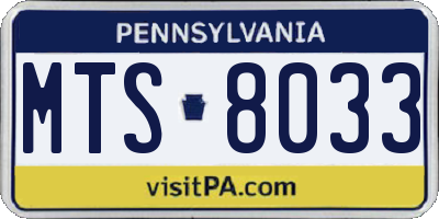 PA license plate MTS8033