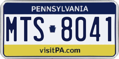 PA license plate MTS8041