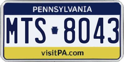 PA license plate MTS8043