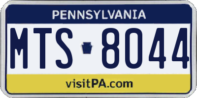 PA license plate MTS8044