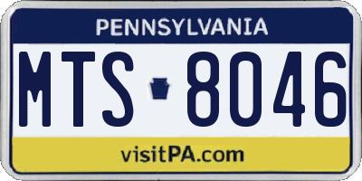 PA license plate MTS8046
