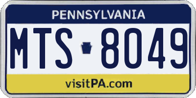PA license plate MTS8049