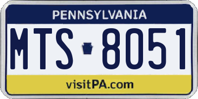 PA license plate MTS8051
