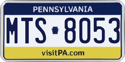 PA license plate MTS8053