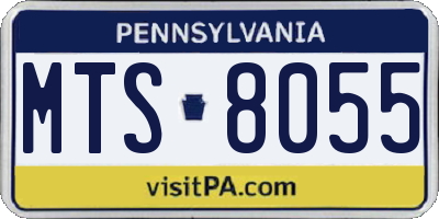 PA license plate MTS8055