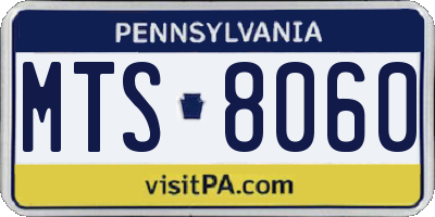 PA license plate MTS8060