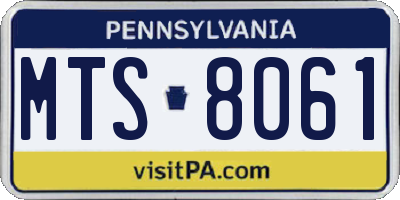 PA license plate MTS8061
