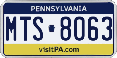 PA license plate MTS8063