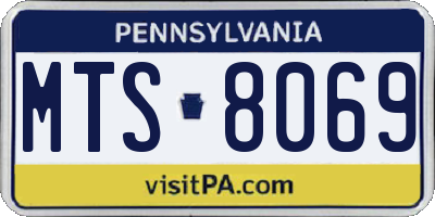 PA license plate MTS8069