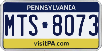 PA license plate MTS8073