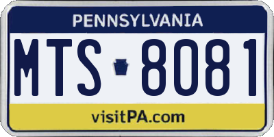 PA license plate MTS8081