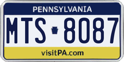PA license plate MTS8087