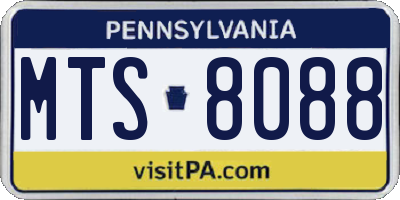 PA license plate MTS8088