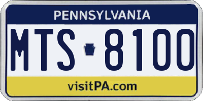 PA license plate MTS8100
