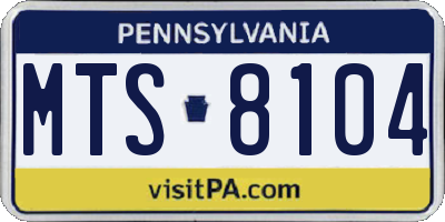 PA license plate MTS8104